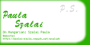 paula szalai business card